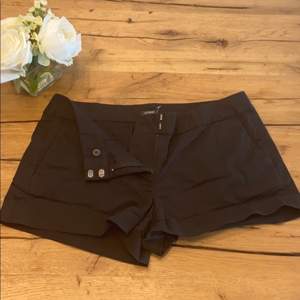 J Crew black cuffed shorts with pockets